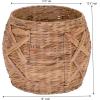 Household Essentials ML-4112 Hyacinth Round Floor Basket, X-Design, Brown