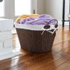 Household Essentials ML-7267 Decorative Wicker Laundry Basket with Handles and Removable Liner | Grey(Brown Paper Rope)