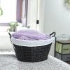 Household Essentials ML-7267 Decorative Wicker Laundry Basket with Handles and Removable Liner | Grey(Brown Wicker)