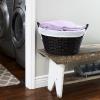Household Essentials ML-7267 Decorative Wicker Laundry Basket with Handles and Removable Liner | Grey(Brown Wicker)