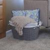 Household Essentials ML-7267 Decorative Wicker Laundry Basket with Handles and Removable Liner | Grey(Gray Paper Rope)