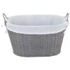 Household Essentials ML-7267 Decorative Wicker Laundry Basket with Handles and Removable Liner | Grey(Gray Paper Rope)
