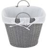 Household Essentials ML-7267 Decorative Wicker Laundry Basket with Handles and Removable Liner | Grey(Gray Paper Rope)