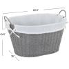 Household Essentials ML-7267 Decorative Wicker Laundry Basket with Handles and Removable Liner | Grey(Gray Paper Rope)