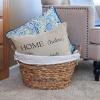 Household Essentials ML-7267 Decorative Wicker Laundry Basket with Handles and Removable Liner | Grey(Natural Water Hyacinth)