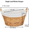 Household Essentials ML-7267 Decorative Wicker Laundry Basket with Handles and Removable Liner | Grey(Natural Water Hyacinth)
