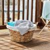 Household Essentials ML-7267 Decorative Wicker Laundry Basket with Handles and Removable Liner | Grey(Natural Water Hyacinth)