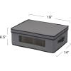 Household Essentials Mug and Tumbler Vision China Storage Box Chest, Gray(Grey)
