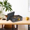 Household Essentials Mug and Tumbler Vision China Storage Box Chest, Gray(Grey)