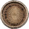 Household Essentials Set of 2 Round Woven Wicker Storage Baskets with Handles | Black and Brown Stich Pattern
