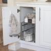 Household Essentials Silver 1239-1 Free Standing Pull Out Cabinet Organizer Shelf | Double, 16.5″ Deep(2 Basket)