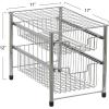 Household Essentials Silver 1239-1 Free Standing Pull Out Cabinet Organizer Shelf | Double, 16.5″ Deep(2 Basket)