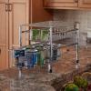 Household Essentials Silver 1239-1 Free Standing Pull Out Cabinet Organizer Shelf | Double, 16.5″ Deep(2 Basket)