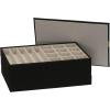 Household Essentials Stackable Jewelry Trays, 3 Varieties, Space for Necklaces, Rings and Earrings, Blended Canvas with Felt Interior, Perfect for Drawers and Closet Shelves, Latte(Black)