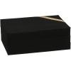 Household Essentials Stackable Jewelry Trays, 3 Varieties, Space for Necklaces, Rings and Earrings, Blended Canvas with Felt Interior, Perfect for Drawers and Closet Shelves, Latte(Black)
