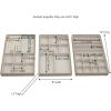 Household Essentials Stackable Jewelry Trays, 3 Varieties, Space for Necklaces, Rings and Earrings, Blended Canvas with Felt Interior, Perfect for Drawers and Closet Shelves, Latte(Latte)