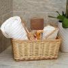 Household Essentials Woven Market Basket, Handwoven Willow Weave, Stylish Handles with Durable Metal Anchors, Classic and Versatile, Attractive, Spacious, Lightweight, Natural(Natural)
