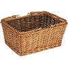 Household Essentials Woven Market Basket, Handwoven Willow Weave, Stylish Handles with Durable Metal Anchors, Classic and Versatile, Attractive, Spacious, Lightweight, Natural(Stained Brown)