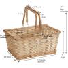 Household Essentials Woven Market Basket, Handwoven Willow Weave, Stylish Handles with Durable Metal Anchors, Classic and Versatile, Attractive, Spacious, Lightweight, Natural(Natural)