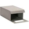 Small Drop Front Shoe Box 2 Pack, Shoe Organizer with Clear Front Panel, Sturdy with Soft Poly-Blended Linen, Gray