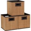 Household Essentials 3 Pack. Premium Fabric Storage Cubes(Bamboo Reed)