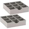 Household Essentials Drawer Organizer Tray 2 Pack, Gray(Silver)