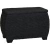 Household Essentials Large Curved Wicker Storage Chest with Liner | Water Hyacinth, Natural(Black)