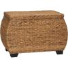 Household Essentials Large Curved Wicker Storage Chest with Liner | Water Hyacinth, Natural(Natural)