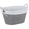 Household Essentials ML-7267 Decorative Wicker Laundry Basket with Handles and Removable Liner | Grey(Gray Paper Rope)