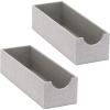Household Essentials Narrow Organizer Tray 2 Pack, Gray(Silver)