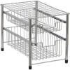 Household Essentials Silver 1239-1 Free Standing Pull Out Cabinet Organizer Shelf | Double, 16.5″ Deep(2 Basket)