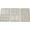 Household Essentials Stackable Jewelry Trays, 3 Varieties, Space for Necklaces, Rings and Earrings, Blended Canvas with Felt Interior, Perfect for Drawers and Closet Shelves, Latte(Teal)
