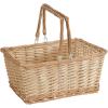 Household Essentials Woven Market Basket, Handwoven Willow Weave, Stylish Handles with Durable Metal Anchors, Classic and Versatile, Attractive, Spacious, Lightweight, Natural(Natural)