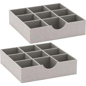 Household Essentials Drawer Organizer Tray 2 Pack, Gray(Silver)
