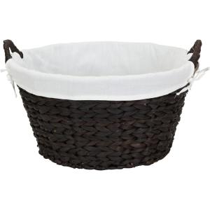 Household Essentials ML-7267 Decorative Wicker Laundry Basket with Handles and Removable Liner | Grey(Brown Wicker)