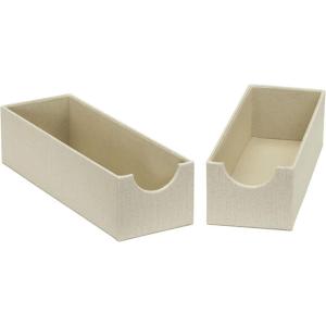Household Essentials Narrow Organizer Tray 2 Pack, Gray(Cream)
