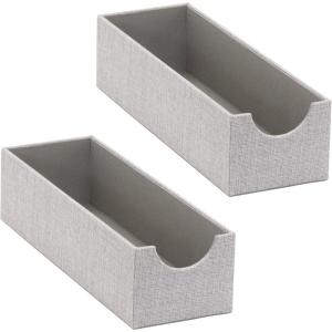 Household Essentials Narrow Organizer Tray 2 Pack, Gray(Silver)