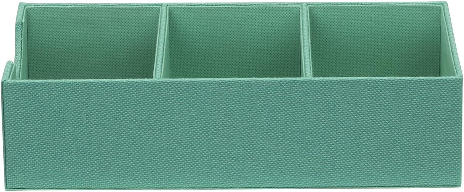 image:imageHousehold Essentials 3Compartment Drawer Organizers Pack of 2 Seafoam Green
