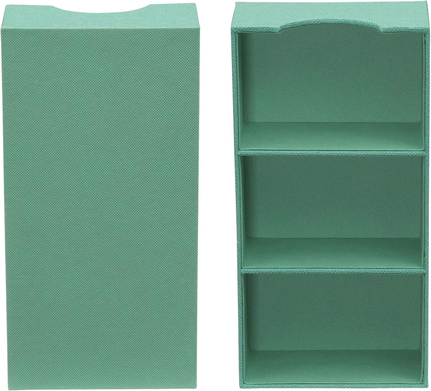 image:imageHousehold Essentials 3Compartment Drawer Organizers Pack of 2 Seafoam Green