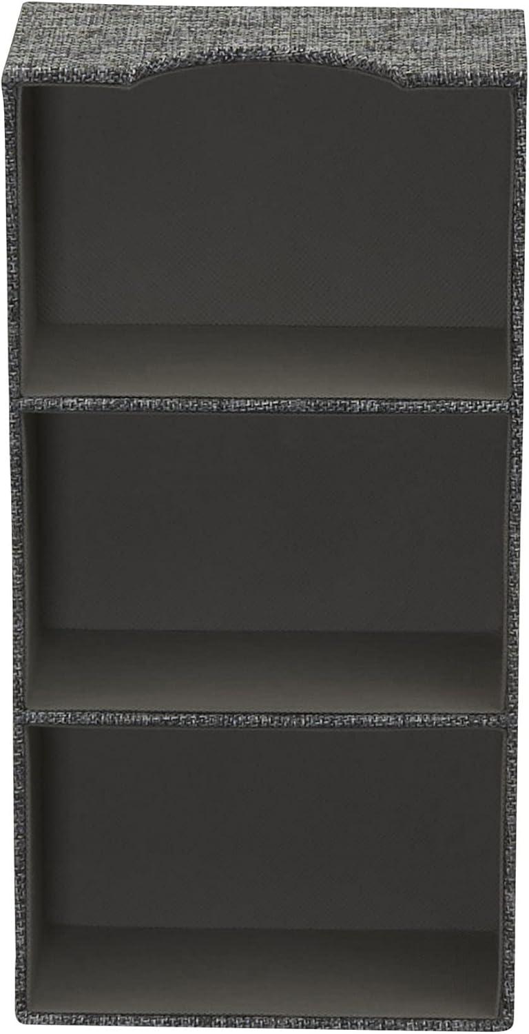 image:imageHousehold Essentials 3Compartment Drawer Organizers Pack of 2 Sturdy Chipboard Base with Soft and Stylish Polyester Linen Covering GraphiteGraphite