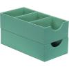 Household Essentials 3-Compartment Drawer Organizers, Pack of 2, Seafoam Green