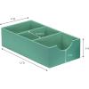Household Essentials 3-Compartment Drawer Organizers, Pack of 2, Seafoam Green
