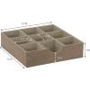 Household Essentials Brown 723-1 Deep 9 Section Drawer Organizer Box for Storage | 12 in x 12 in 3.13(Latte)