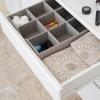 Household Essentials Brown 723-1 Deep 9 Section Drawer Organizer Box for Storage | 12 in x 12 in 3.13(Silver)