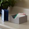 Household Essentials Square Organizer Tray 2 Pack, Small Organizer, Sleek and Stylish, Sturdy Frame with Fabric Covering, Gray