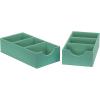 Household Essentials 3-Compartment Drawer Organizers, Pack of 2, Seafoam Green