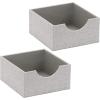 Household Essentials Square Organizer Tray 2 Pack, Small Organizer, Sleek and Stylish, Sturdy Frame with Fabric Covering, Gray