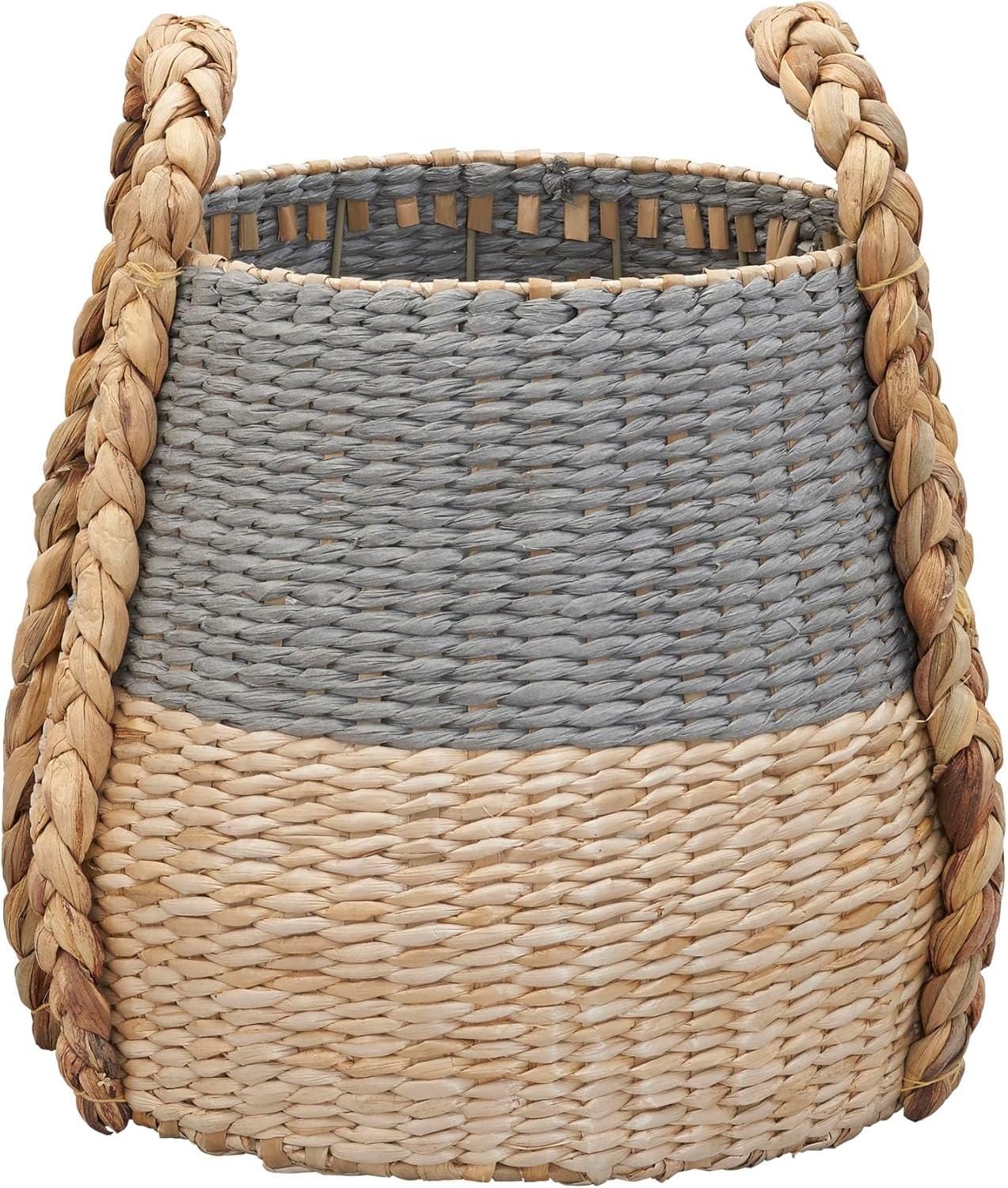 image:imageHousehold Essentials Cattail and Paper Terra Basket Natural and GrayGray