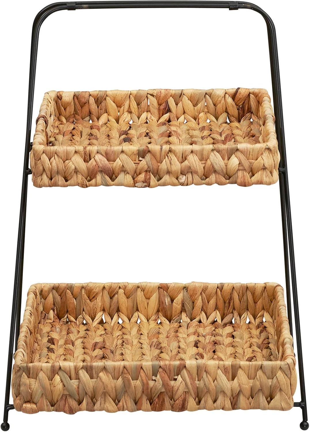 image:imageHousehold Essentials Geometric Tray Tower with 2 Baskets