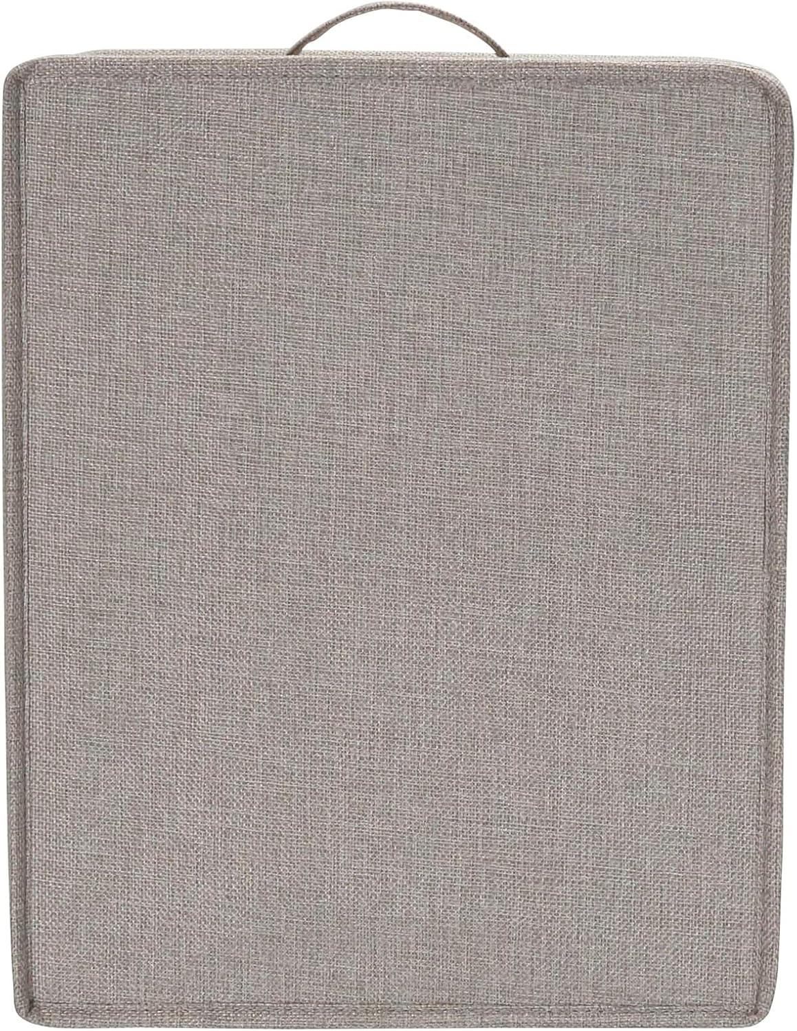 image:imageHousehold Essentials Large Fabric Storage Bins 2 Pack Soft Poly Linen with Sturdy Sides Attached Handle and Fully Removable Lid BrownGrey